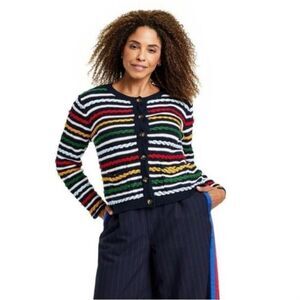 Le Ligne x Target 2X Multicolor Striped Knit V-Neck Button Cardigan Sweater